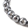 Faceted Round Terahertz Stone Beaded Stretch Bracelets for Women Men BJEW-H590-04A-01-2