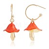 Enamel Mushroom Dangle Stud Earrings JE987C-1