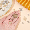 32Pcs 4 Styles Brass Solar Eclipse Links Connectors KK-DR0001-10-3