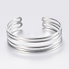 Hollow 304 Stainless Steel Wide Band Cuff Bangles BJEW-H565-01P-2