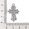 Cross Theme Brass Micro Pave Clear Cubic Zirconia Pendants ZIRC-I067-04B-01-3