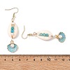 Natural Agate & Cultured Freshwater Pearl & Cowrie Shell Beads Dangle Earrings EJEW-JE07200-5