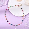 Dyed Round Natural Freshwater Shell & Rice Natural White Shell Beaded Necklaces for Women NJEW-JN06255-1