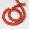 Natural Agate Round Beads Strand G-L087-8mm-04-3