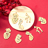8Pcs 4 Style Rack Plating 304 Stainless Steel Pendants FIND-BBC0001-38-4