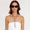 Ocean 304 Stainless Steel Fish Pendant Leather Cord Lariat Necklaces for Women WG28216-01-3