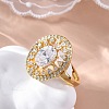 Brass Micro Pave Clear Cubic Zirconia Adjustable Rings for Women RJEW-C118-08G-1