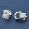 Brass Micro Pave Cubic Zirconia European Beads CU-CBAB0CF-08S-02-2