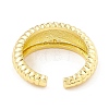 Rack Plating Brass Croissant Open Cuff Ring for Women X-RJEW-I083-04G-3