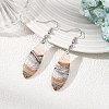 Natural Amethyst Lace Agate & Brass Dangle Earrings GG-EJEW-JE07256-1