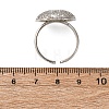 Brass Micro Pave Cubic Zirconia Adjustable Open Cuff Rings for Women RJEW-A072-01C-P-5