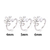 Leaf Shape Brass Shell Cuff Ring Settings KK-T076-63P-4