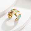 304 Stainless Steel Enamel Cuff Open Rings WG35DFF-04-1