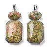 Natural Unakite Human Body Shaped Pendants G-P552-03P-06-1