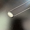 Brass Pave Natural White Shell Faceted Oval Pendant Necklaces for Women WG13C77-04-1