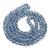 Frosted Transparent Glass Bead Strands GLAA-P065-6mm-10-5