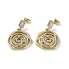 Flower 304 Stainless Steel Shell Stud Earrings EJEW-L283-041G-1