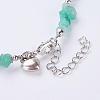 Trendy Natural Green Aventurine Beaded Anklets AJEW-AN00113-05-3
