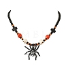 Halloween Alloy Enamel Spider Pendant Necklaces NJEW-TA00278-2