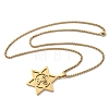 Hanukkah 304 Stainless Steel Star of David Pendant Necklaces NJEW-Z058-02G-4