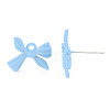 Spray Painted Alloy Stud Earring Findings PALLOY-S139-010-RS-4