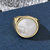 Brass & White Shell Cuff Open Rings KK-CBA56EF-42D-G-2