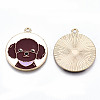 Eco-Friendly Alloy Enamel Pendants X-ENAM-Q437-054B-NR-2