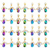 28Pcs 7 Colors Glass & Acrylic Pendant Decorations HJEW-FH00134-1