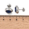 6 Pairs 304 Stainless Steel Pave Cubic Zirconia Stud Earrings SA-CBADCF0-04GP-03-5