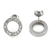 PVD Vacuum Plating 304 Stainless Steel Stud Earrings EJEW-C099-09-02-3