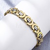 304 Stainless Steel Byzantine Chain Bracelets for Women Men BJEW-R018-22GP-02-4