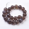 Faceted Round Natural Gray Agate Beads Strands G-E302-060-18mm-1-2