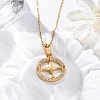 304 Stainless Steel Crystal Rhinestone Helm Pendant Necklaces NJEW-Z057-02B-G-2