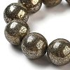 Natural Pyrite Round Beads Strands G-F197-10-8mm-5