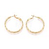 Oval Brass Hoop Earrings EJEW-T047-97G-2