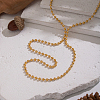 304 Stainless Steel Ball Chain Y-shaped Tassel Necklaces for Women YG1121-5
