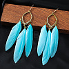 Alloy Horse Eye with Feather Dangle Earrings FS-WGC7A14-04-1
