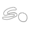 304 Stainless Steel Flower Link Chain Necklaces & Bracelets Sets SJEW-D091-04P-2