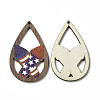 American Flag Theme Single Face Printed Aspen Wood Pendants WOOD-G014-01A-2