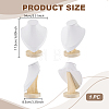 Bust PU Leather & Wooden Necklace Display Stands NDIS-WH0020-02A-01-2