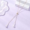 Adjustable Brass Cable Chain Lariat Necklaces NJEW-TA00229-1