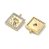 Brass Micro Pave Clear Cubic Zirconia Pendants KK-G555-13GP-2