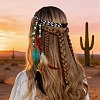 1Pc Boho Feathers Headband Hair Extensions Headpiece AJEW-DJ0001-51B-5