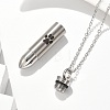 304 Stainless Steel Paw Print Bullet Shape Pet Memorial Keepsake Urn Ashes Pendant Necklaces NJEW-P326-03P-3