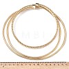Alloy 3 Layer Snake Chain Choker Necklaces with Iron Clasps NJEW-P353-01G-3