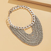 Iron & Aluminum Chain Multi-Layered Anklets Tassel Shoes Chains WG98879-02-2