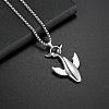 Alloy Whale Pendant Necklaces NJEW-R001-02P-1