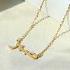 201 Stainless Steel Arabic Letter Pendant Necklaces for Women FS-WG01603-01-1