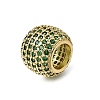 Brass Micro Pave Cubic Zirconia European Large Hole Beads KK-C262-17G-03-2