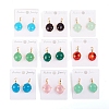 Glass Dangle Earrings EJEW-L228-18-1